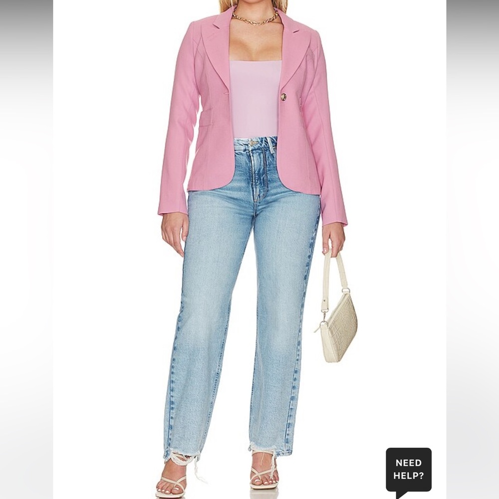 Good American Light Wash Blue High-Rise Straight Jeans